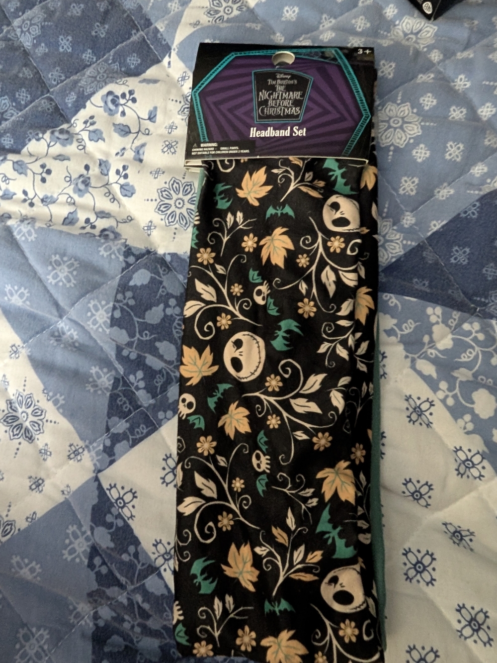 Nightmare Before Christmas Women's Black Floral Jack Skellington Headband